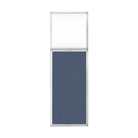 Versare Hush Panel Configurable Cubicle Partition 2' x 6' W/ Window Ocean Fabric Clear Window 1852215-2